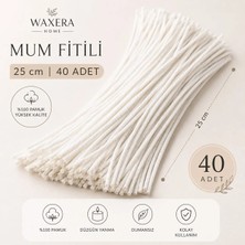 Waxera Home Mumlanmış Hazır Mum Fitili – 25 cm | 40 Adet