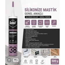 Selsil Genel Amaçlı 500 Gram Pencere Kapı Sızdırmazlık Gri Renk Silikonize Mastik Gri