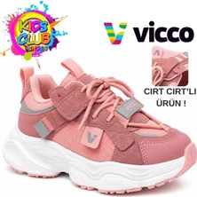 Vicco Ceni Süs Bağcıklı Cırt Cırtlı Ortopedik Çocuk Spor Ayakkabı Pudra