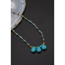 Serenite Collection Medusa Turkuaz Taşı Kolye
