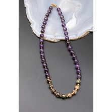 Serenite Collection Ametist Tibet Taşı Kolye