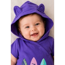Baby Hola Kapüşonlu Ocean Baskılı Kısa Kollu Unisex Bebek Tulum 10231