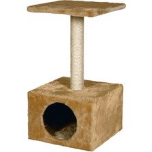 St. Morritz Karlıe Ametist Tırmalama Tahtalı Katlı Kedi Evi Bej (30X30X55)