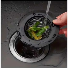 St. Morritz Mat Siyah Paslanmaz Çelik Mutfak Evye Süzgeci 11.5 cm - Geniş Kenarlı Lavabo Çöp Tutucu Filtre