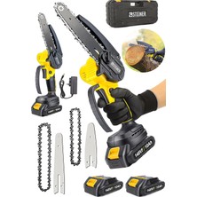 St. Morritz Alman 148 Vf 10 Ah %100 Kömürsüz Motor Akülü Dal Kesme Budama Testere Bıçkı Makinesi 15 cm Sarı