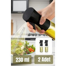 St. Morritz 2'li Airfryer Sprey Yağdanlık Cam Şişe - Izgara Fritöz Salata Yağ Püskürtücü Siyah