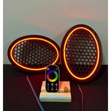 St. Morritz Dokunmatik Kumandalı Neon Işıklı Oval Hoparlör Kapağı 1 Takım (2 Adet) 6x9