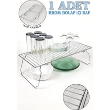 St. Morritz Dolap Içi Düzenleyici Raf Katlanır Krom Üst Üste Konulabilir 47X20CM RD026-1