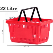 St. Morritz Plastik Market Alışveriş El Sepeti 22 Litre Kırmızı