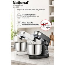 National NL-4001 Stand Mikser 2000W - 7 Litre Çelik Hazneli Mutfak Şefi