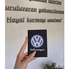 Volkswagen Deri Dikişli Araç Ruhsat Kılıfı Kabı Oto Ruhsatlık Araba Ruhsat Koruyucu