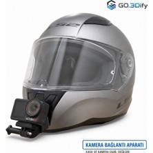 Go.3Dify GO3DIFY Aksiyon Kamerası Çene Bağlantı Aparatı Chin Mount Ls2 FF353 Rapid Kask Uyumlu Gopro Djı Osmo INSTA360 Uyumlu 3m Bantlı 1 Adet