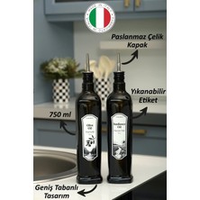 St. Morritz 2'li 750 ml Yağdanlık Sosluk Sirkelik Zeytinyağı Şişesi Sağlıklı Koyu Cam Damlatmaz Kapak