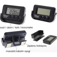 Renas Store Ev ve Araç Tipi Dijital Saat Kronometreli Alarmlı Pilli Saat BX40