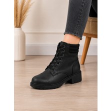 Zenora Shoes Kadın Siyah Mat Ortopedik Postal Bot