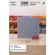 Kuzu Toys Le-Go Duplouyumlu Gri Zemin Plakası 24,3X24,3 cm