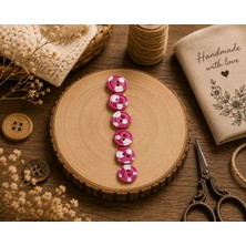 Bkc Ticaret 6'lı 2 cm El Yapımı Polimer Kil Mantar Desenli Düğme Seti | Kırmızı Puantiyeli Dekoratif Düğme | Hırka, Bebek Örgüsü, Amigurumi ve El Işi Için