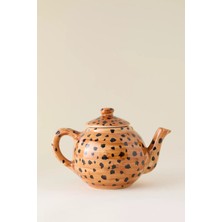 Anthropologie Anna + Nina Leopar Desenli El Boyaması Seramik Çaydanlık