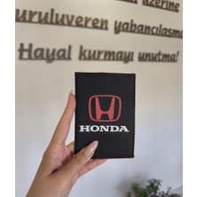 Honda Deri Dikişli Araç Ruhsat Kılıfı Kabı Oto Ruhsatlık Araba Ruhsat Koruyucu