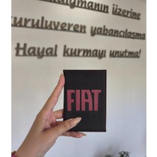 Fiat Deri Dikişli Araç Ruhsat Kılıfı Kabı Oto Ruhsatlık Araba Ruhsat Koruyucu