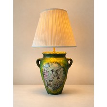 Ahşabın Ruhu 77 Sinek Kuşu Desenli Terracotta Abajur