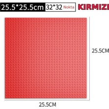 Kuzu Toys Classic Le-Go Uyumlu Kırmızı Zemin Yapı Blok Taban Plakası 30X30|24,3X24,3 cm