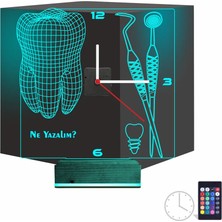 Luvivia Diş Doktoru Hediye Kişiye Özel Saatli 3D Lamba - Masa Gece Lambası