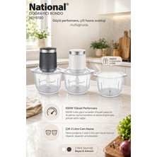 National NL-8190 Doğrayıcı Rondo 650W - Çift Cam Hazneli