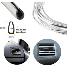 Renas Store U Tip Geçmeli Havalandırma Nikelaj Şerit Çıta Ince 5 Metre Krom
