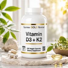 California Gold Nutrition, Vitamin D3 + K2, 240 Veggie Capsules