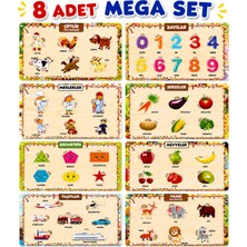 Maketçiniz 8 Adet Mega Set Ahşap+Eva Eğitici Bul Tak Montessori Zeka ve Motor Beceri Geliştirici Oyuncak