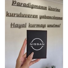 Nissan Deri Dikişli Araç Ruhsat Kılıfı Kabı Oto Ruhsatlık Araba Ruhsat Koruyucu