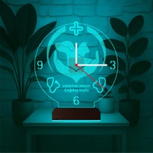 Luvivia Veteriner Hekim Kişiye Özel Saatli 3D Lamba - Masa Gece Lambası