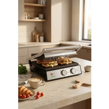 Fressi Izgara ve Tost Makinesi 2000W Döküm Ayarlanabilir Isı ve Zaman Kontrollü FR-TM301