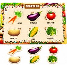W-Design Eva Eğitici Bul Tak Puzzle Sebzeler Montessori Zeka ve Motor Beceri Geliştirici Oyuncak
