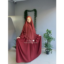 Yüsra Collection Tesettür Ayrobin Elbise ve Uzun Boy 3 Katlı Sufle 2'li Takım