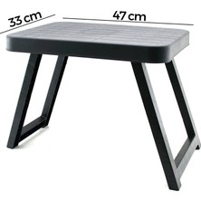 Renas Store 10 Adet Küçük= 47X33CM Kamp - Piknik Masası Siyah Plastik Katlanabilir AYAKLI=38CM BX40