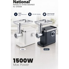 National NL-G1500R 1500W Et Kıyma Makinesi - 3 In 1 Rende Özellikli
