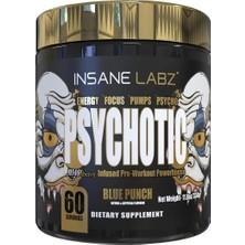 Insane Labz Psychotic Gold High Stimulant Preworkout Energy Focus, Pump Beta Alanine Dmae Bitartrate No Booster 60 Servis