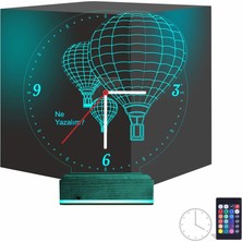 Luvivia Balon Bulut Tasarım Kişiye Özel Saatli 3D Lamba - Masa Gece Lambası