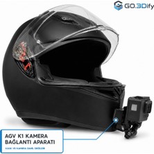 Go.3Dify GO3DIFY Aksiyon Kamerası Çene Bağlantı Aparatı Chin Mount Agv K1 / K1 S Kask Uyumlu Gopro Djı Osmo INSTA360 Uyumlu 3m Bantlı 1 Adet