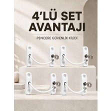 ALK Çocuk Güvenliği Için Pencere Kilidi Anahtarlı 4’lü Paket
