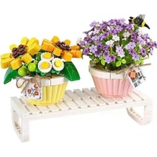 Renas Store LZ1674 Loz Eternal Flowers Serisi - Saksıda Çiçekler ''letters From Spring Baby’s Breath'' ''daisy With Bee'' 534 Parça Yapım Seti