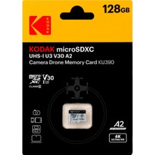 Kodak 128GB Micro Sd Uhs-I U3/V30/A2 Drone Için KU390