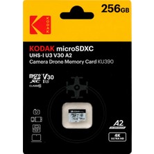 Kodak 256GB Micro Sd Uhs-I U3/V30/A2 Drone Için KU390