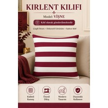 Bordo Çizgili Spor Kırlent Kılıfı