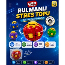 Birlik Oyuncak Stres Topu Press & Spin Basınca Dönen Fidget Spinner Oyuncak 3+ Yaş Kırmızı