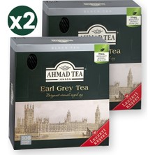 Ahmad Tea Earl Grey Bardak Poşet Çay 100\'LÜ 200 G 2\'li Ekonomik Paket – Toplam 200 Bardak Poşet