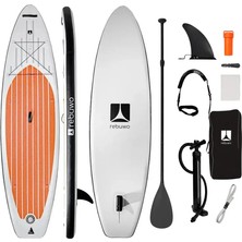 Rebuwo Sup Şişme Sörf Tahtası Stand Up Paddle Board 82*320*15 cm - Siyah Beyaz