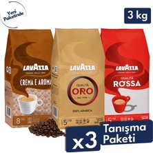 Lavazza Qualita Oro 1kg + Qualita Rossa 1kg + Crema E Aroma 1kg 3'lü Çekirdek Kahve Seti 3kg